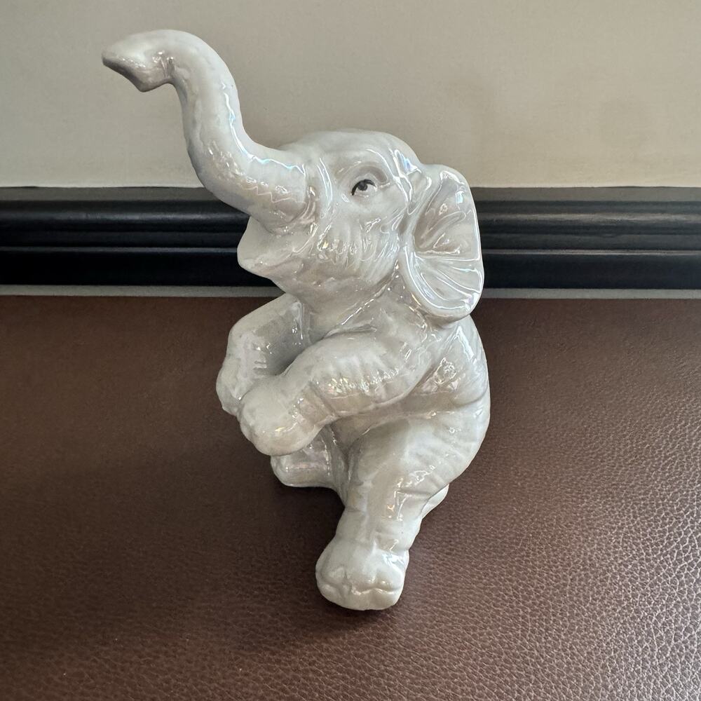Vintage Elephant Figurine Trunk Up Shelf Sitter Collection ￼